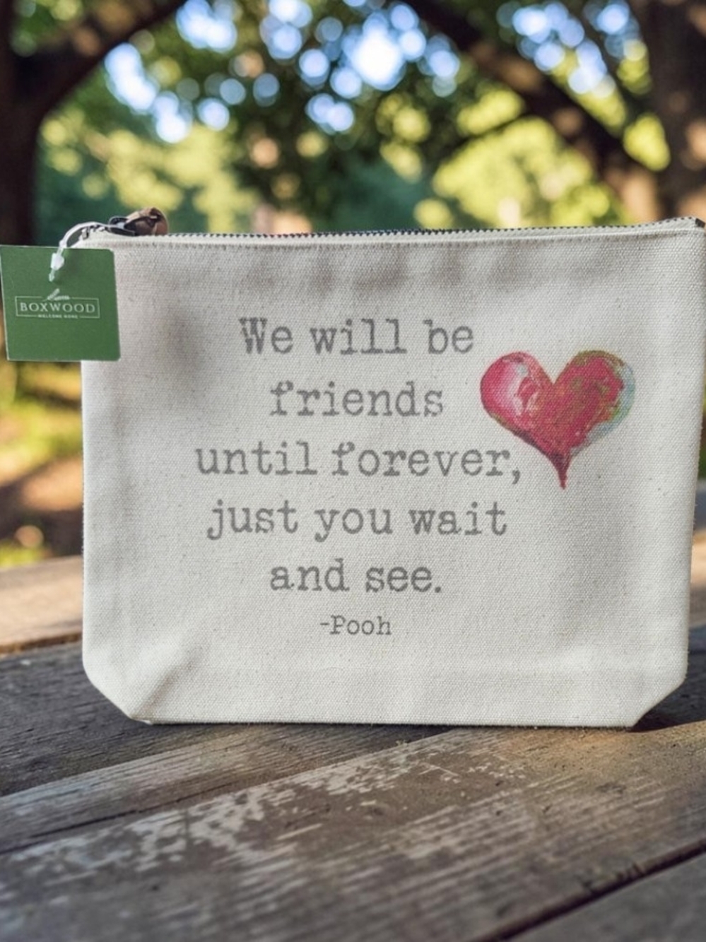 Canvas Inscription Cosmetic Bag